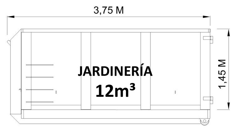 Contenedor de 12m³ para restos de jardinería