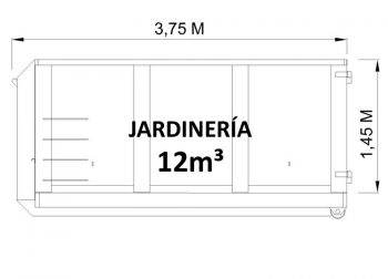 Contenedor de 12m³ para restos de jardinería
