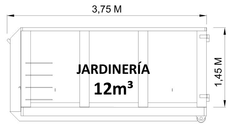 Contenedor de 12m³ para restos de jardinería
