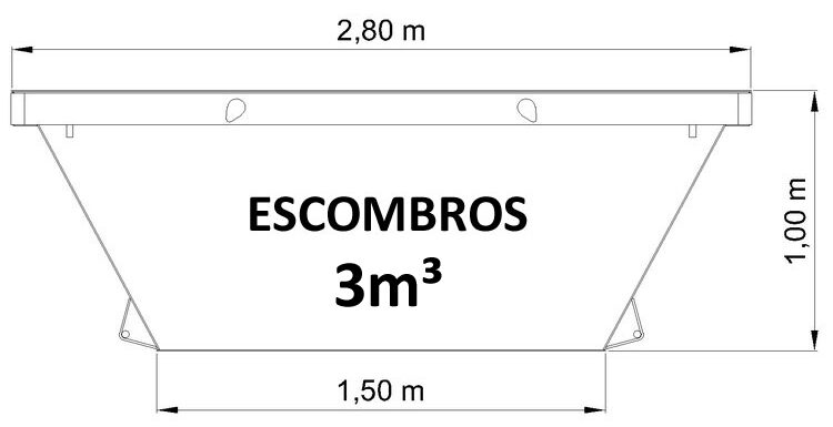 Contenedor de 3m³ para escombros