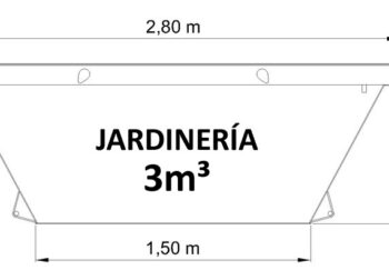 Contenedor de 3m³ para restos de jardinería
