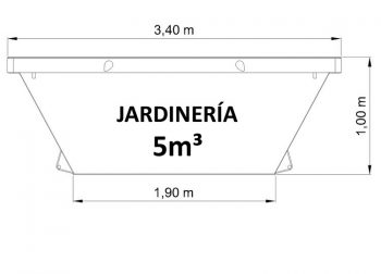 Contenedor de 5m³ para restos de jardinería
