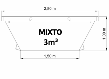 3m3 container for emptying garages or houses.